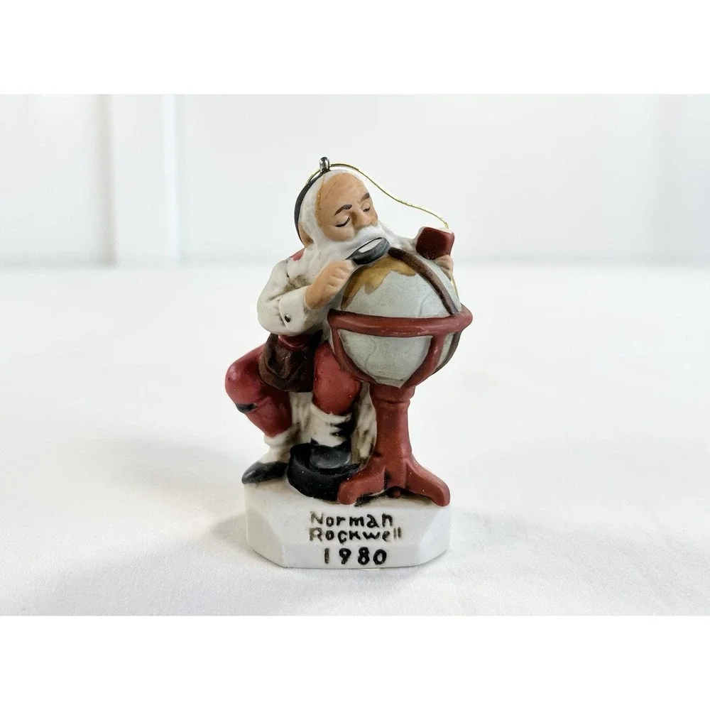 Vtg 1981 Norman Rockwell Santa Globe Ornament Santas Good Boys Dave Grossman - Picture 2 of 10